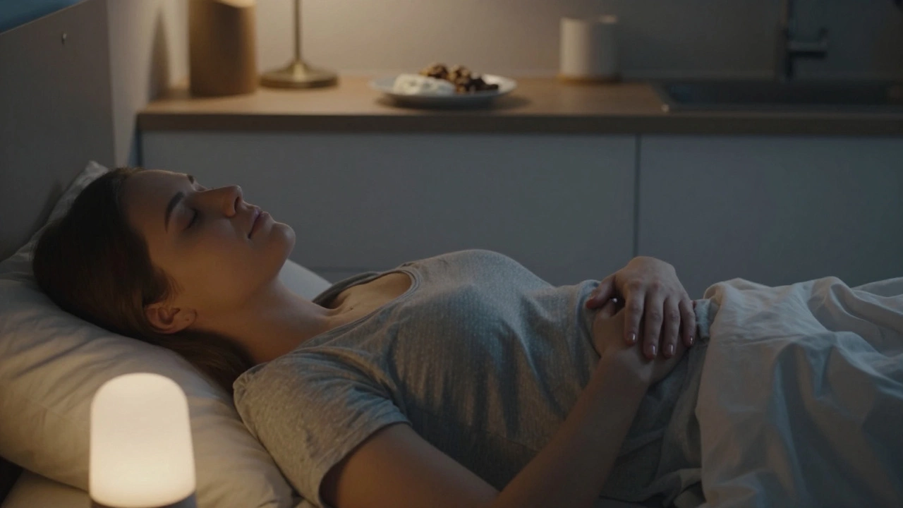 Человек спит спокойно, рядом с кроватью — легкий перекус для хорошего сна