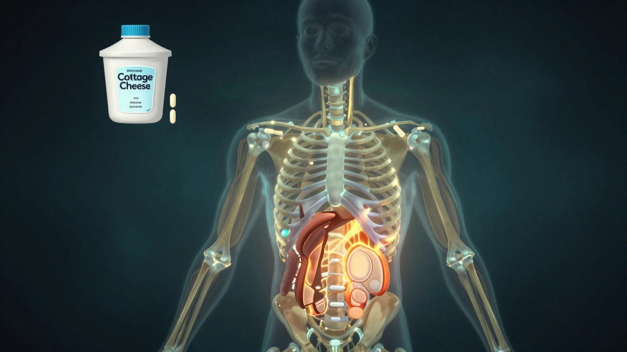 Схематичное изображение тела, где белки ночью питают мышцы и сжигают жир.