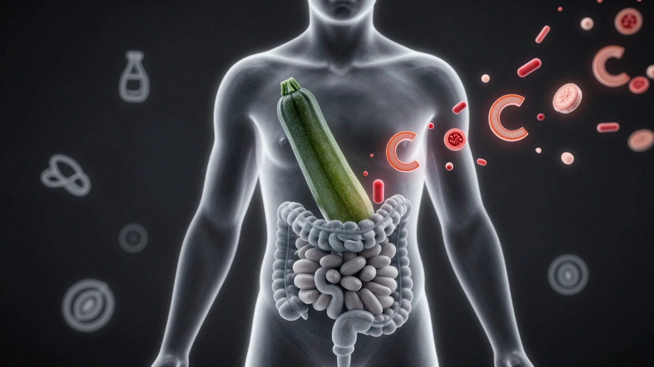 Прозрачное тело с кабачком внутри, а питательные вещества проходят мимо, не всасываясь